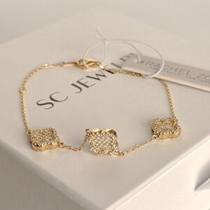 Rachel Zoe Clover Bracelet Cubic Zirconia Sterling Silver
